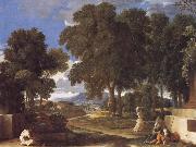 Landscape with a Man Washing His Feet at a Fountain Nicolas Poussin